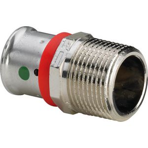 Overgangskoppeling Met Sc 1/2x12 brons/mat-vernikkelt VVE=5