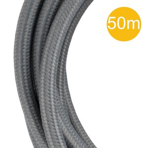 Lengte a 50m. Textielsnoer 2C 2x0,75mm² grijs