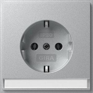 wandcontactdoos met randaarde TK + Safety Plus (IP20) Gira TX_44 kl.alum.