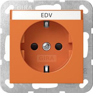 wandcontactdoos met randaarde TK + Safety Plus System 55 oranje
