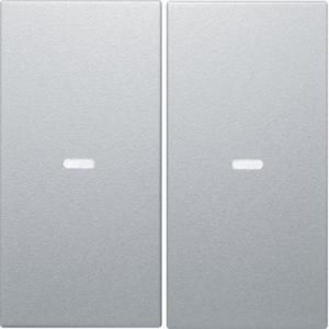 Drukknopmodule afdekking 2-v voor berker S/B aluminium