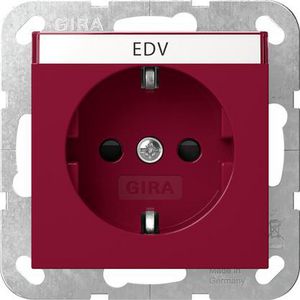 wandcontactdoos met randaarde TK + Safety Plus System 55 rood