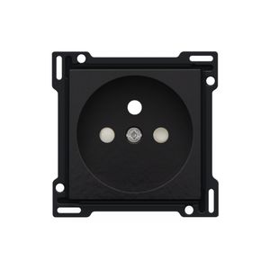 Afwerkingsset stopcontact penaarde/besch.afsl. pianoblack