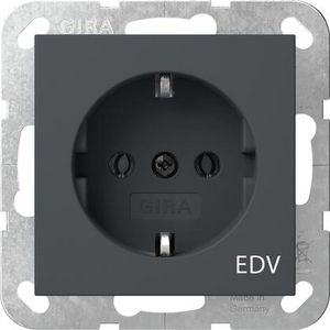 wandcontactdoos met randaarde opdr.EDV System 55 antraciet