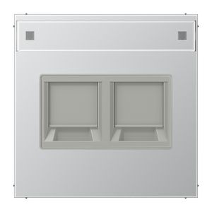 Afdekking LS-alu.met tekstv.v.mod.jack 2-voudig