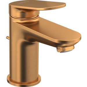 Wave 1-hendel wastafelmengkraan S brons geborsteld sprong 95mm incl. waste-inrichting