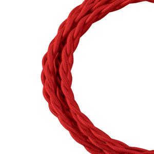 Lengte a 3m. Textielsnoer gedraaid 2C 2x0,75mm² rood