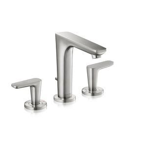3-gats wastafelkraan 125 incl. waste-inrichting Cubic Cut greep brushed nickel Citterio-C