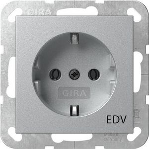 wandcontactdoos met randaarde opdr.EDV System 55 kl.alum.