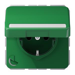 Wandcontactdoos groen m.R/A klapdeks.&tekstvast CD500