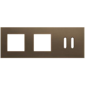 3-voudige afdekplaat horizontaal 71mm centerafstand voor twee 45x45mm