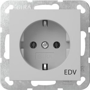 wandcontactdoos met randaarde opdr.EDV System 55 grijs m