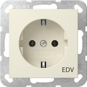 wandcontactdoos met randaarde opdr.EDV System 55 creme wit