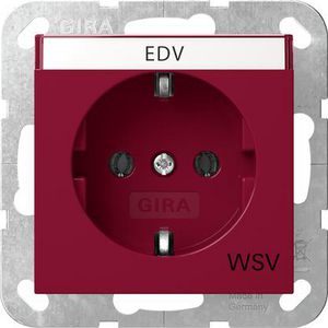 wandcontactdoos met randaarde TK opdr.WSV System 55 rood