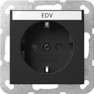 wandcontactdoos met randaarde TK System 55 zwart m