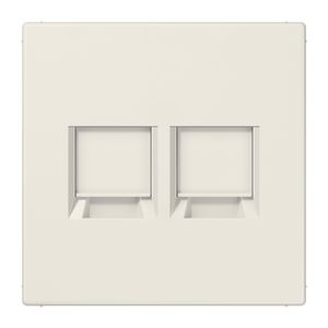 Afdekking wit v.mod.jack 2-voudig LS990