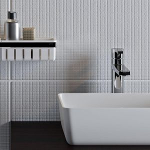 Douchemand rechth. mand wit / houder chroom FRAME WHITE CHROME