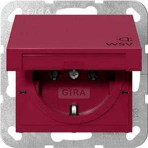 wandcontactdoos met randaarde KD opdr.WSV System 55 rood