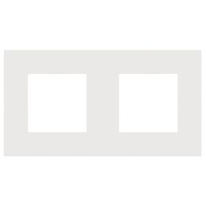 2-voudige afdekplaat hoh 71mm Pure steel white