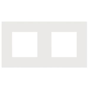 2-voudige afdekplaat hoh 71mm Pure steel white