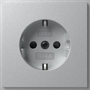 wandcontactdoos met randaarde Safety Plus (IP20) Gira TX_44 kl.alum.