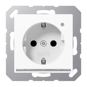 Wandcontactdoos alpin wit met LED & lichtsensor A500