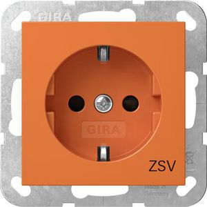 wandcontactdoos met randaarde Safety Plus opdr.ZSV System 55 oranje