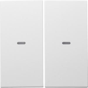 Drukknopmodule afdekking 2-v voor berker S/B polarwit mat