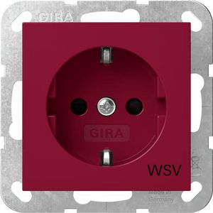 wandcontactdoos met randaarde Safety Plus opdr.WSV System 55 rood