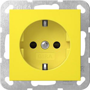 wandcontactdoos met randaarde Safety Plus + afdekking spec.stroom System 55 geel