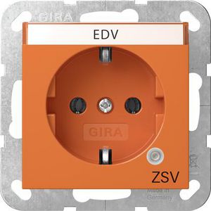 wandcontactdoos met randaarde ctrl.l. GN + TK opdr.ZSV System 55 oranje