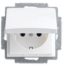 Wandcontactdoos randaarde Centraalplaat kd inbouw SI-B-alpin wit