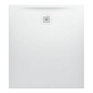 Douchevloer 1000x900mm rechthoekig wit  Marbond composiet afvoer aan korte zijde