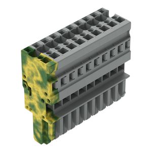 1-draads female steker CAGE CLAMP 4mm² grijs/groen-g VVE=25