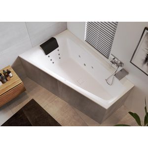 Whirlpool Still Smart Rihopool 170x110cm met inlaat FALL (chroom) systeem FLOWrechts hooglans wit