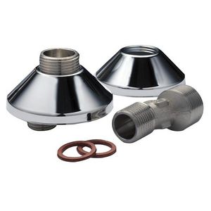 Set a 2st. S-koppelingen 1/2"x3/4" chroom sprong 11,5mm H=26mm incl. rozet/fiberring