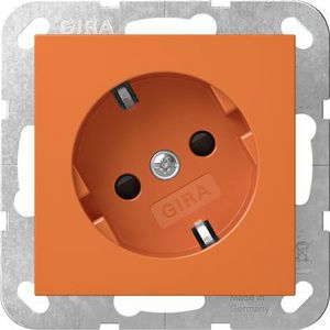 wandcontactdoos met randaarde 30° + Safety Plus opdr.ZSV System 55 oranje