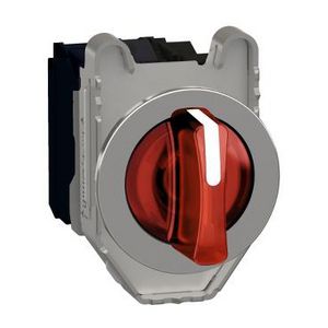 Illum.selector switch Flush mounted metal red 30 3 pos