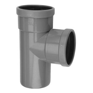 PVC manchet T-stuk 88° 250mm SN4 grijs mof/spie