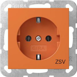 wandcontactdoos met randaarde opdr.ZSV System 55 oranje