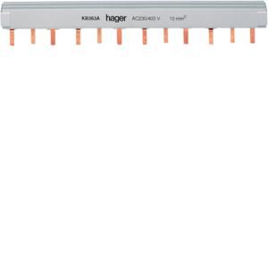 Doorverbindingsrail stift 3P voor 4 Automaten 3P 63A