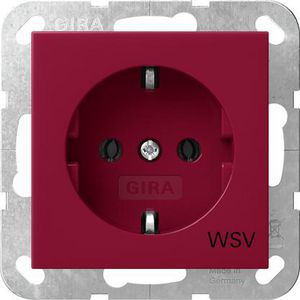 wandcontactdoos met randaarde opdr.WSV System 55 rood