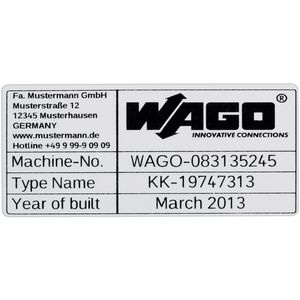 Typeplaatjes 70 x 33 mm zilverkleurig 210-802
