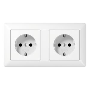 Wandcontactdoos alpin wit 2-voudig met R/A AS500 incl. afdekraam