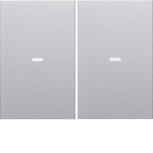 Drukknopmodule afdekking 2-v voor berker K aluminium