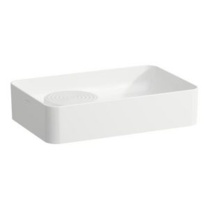 Waskom 550x360mm z. kraangat met overloop gedeelte wit