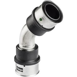 Bochtkoppelng 45° SMARTPRESS 32x32mm RVS 6726