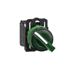 Keuzeschakelaar Verlicht 2 standen 22mm 240V Groen