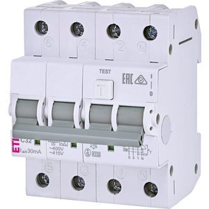 Aardlekautomaat KZS-4M C-kar. 32A 30mA 3-polig + Nul