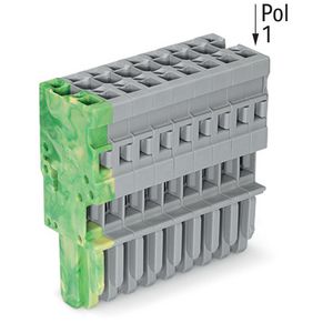 1-draads female steker CAGE CLAMP 4mm² grijs/groen-g VVE=25